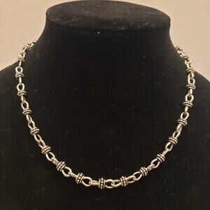 Premier Designs vintage‎ silver tone heavy chain collar necklace